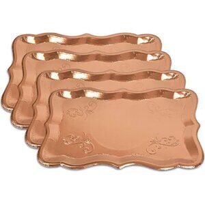 Gift Boutique 10 Rose Gold Rectangle Trays for Dessert Display Table
